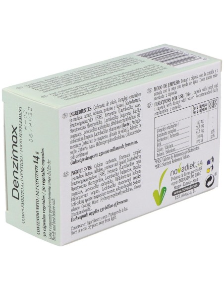 Denzimax Envase de 30 cápsulas vegetales. de Novadiet