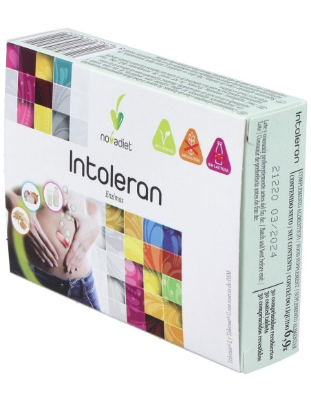 Intoleran Envase de 30 comprimidos recubiertos. de Novadiet