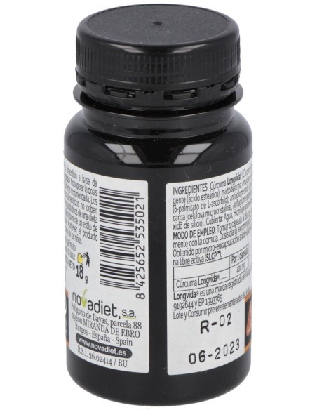 Curcuma Envase de 30 cápsulas vegetales. de Novadiet