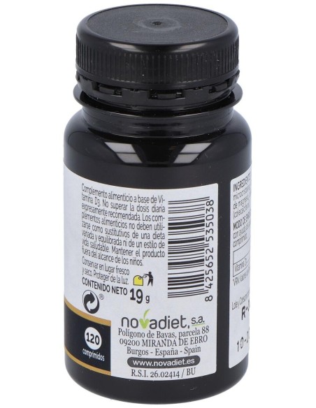 Vitamina D3 1000 Ui Envase de 120 comprimidos. de Novadiet