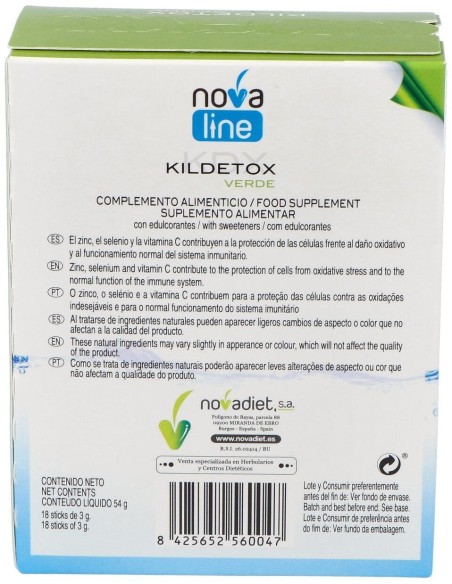 Kildetox Envase de 18 sticks de 3 g. de Novadiet