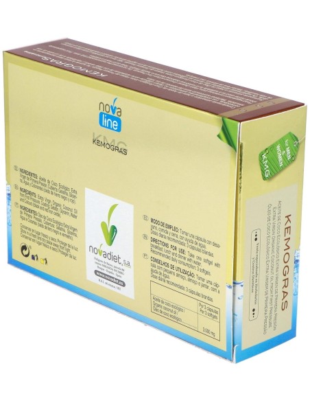 Kemogras Coco Envase de 60 cápsulas blandas. de Novadiet