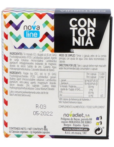 Contornia Envase de 15 cápsulas vegetales. de Novadiet