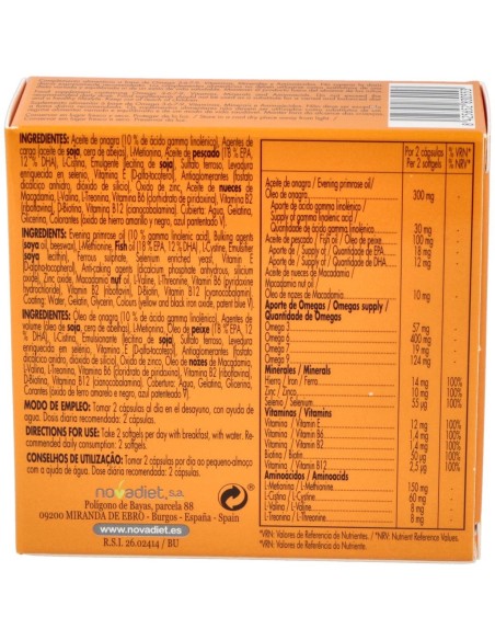 Capilare Envase de 60 cápsulas blandas. de Novadiet
