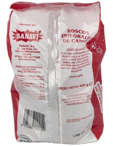 Roscos De Canela Integrales 400Gr. de Sanavi