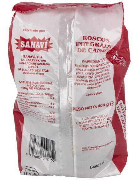 Roscos De Canela Integrales 400Gr. de Sanavi