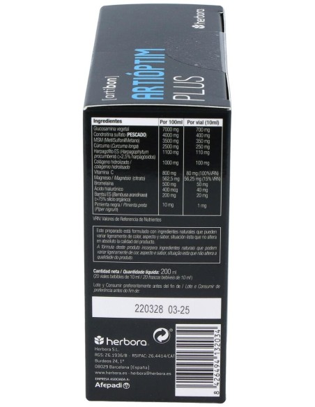 Artioptim Plus 20 Viales  de Herbora