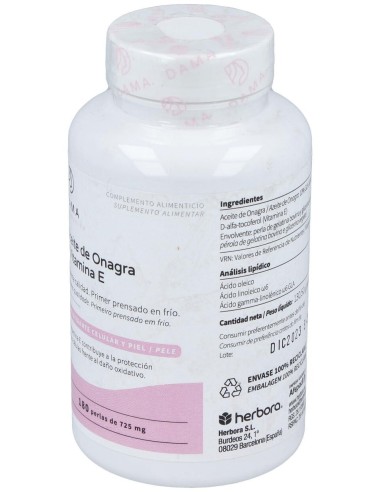 Aceite De Onagra Con Vit. E 180Perlas de Herbora