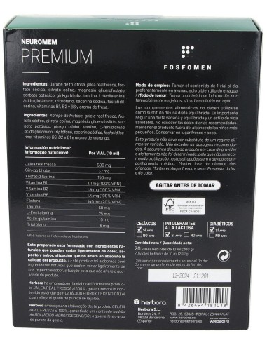 Fosfomen Neuromen Premium 20Amp. de Herbora