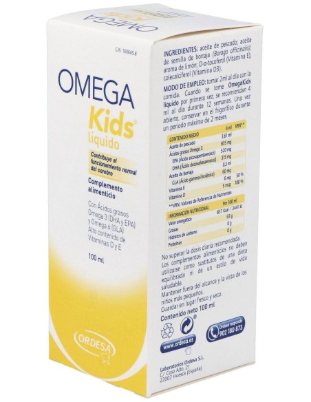 Omegakids Emulsion Sabor Limon 100Ml. de Ordesa Complementos