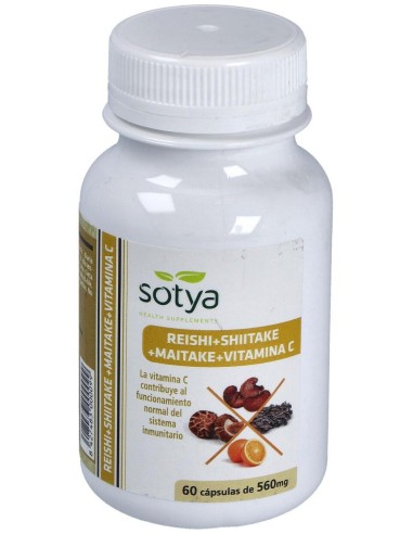 Reishi+Shiitake+Maitake+Vitamina C  560Mg Cáps. 60U de Sotya