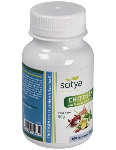 Chitosán Con Té Verde Y Vitamina C 600Mg Cáps. 100U de Sotya