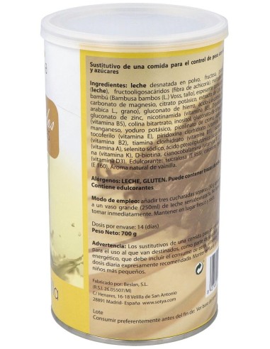 Batidos Saciantes 700G Polvo Sabor Vainilla de Sotya