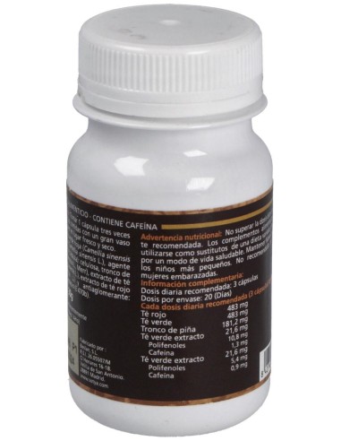 Té Rojo+Té Verde+Piña 500Mg Cáps. 60U de Sotya