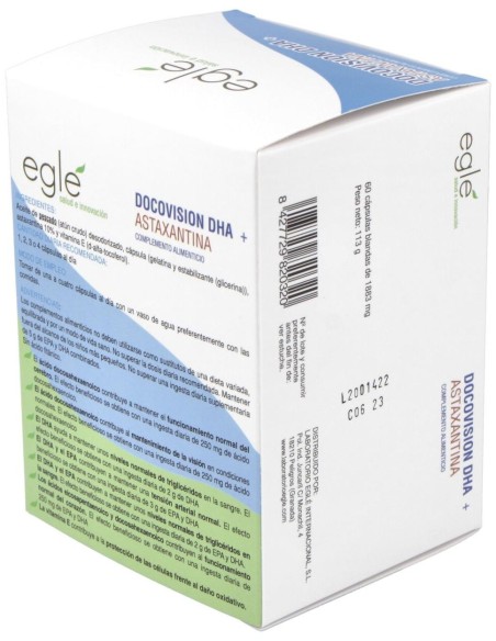 Docovision Dha + Astaxantina 60Cap. de Egle