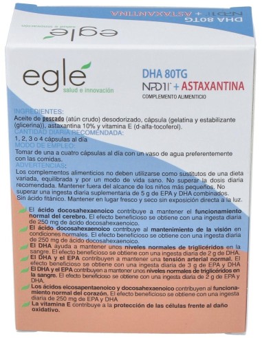 Npd1 Dha 80 Tg Astaxantina 30 Perlas de Egle