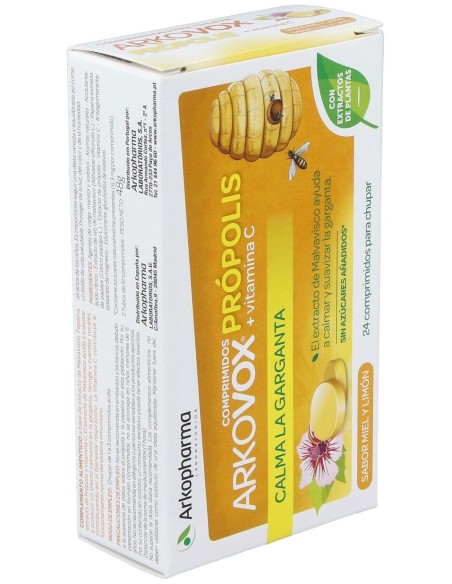Arkovox Propolis +Vit C Sabor Miel Y Limon 24Comp. de Arkopharma