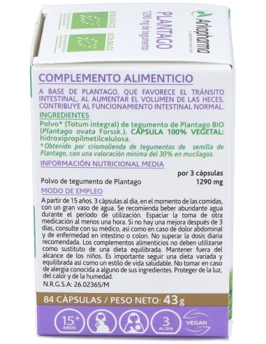 Plantago 84Arkocapsulas. Bio de Arkopharma