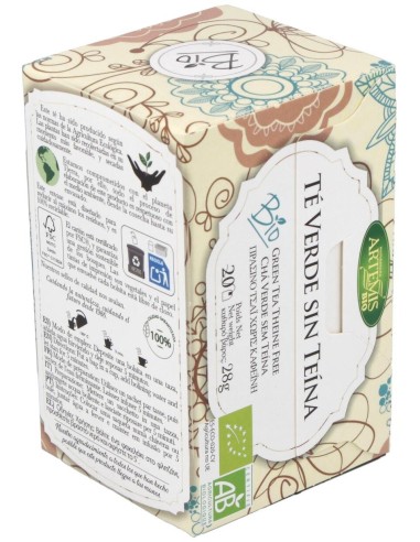 Té Verde Sin Teína Bio 28 g  de Artemis Bio