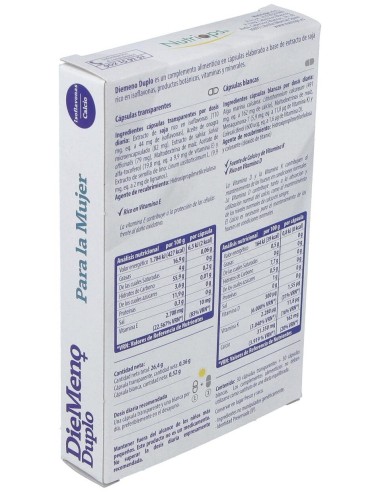 Diemeno Duplo - Cápsulas entéricas Ricas en Isoflavonas, con Calcio de Nutriops