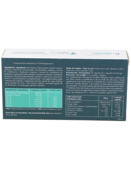 Beta-Alanin 60 Cápsulas de Lavigor