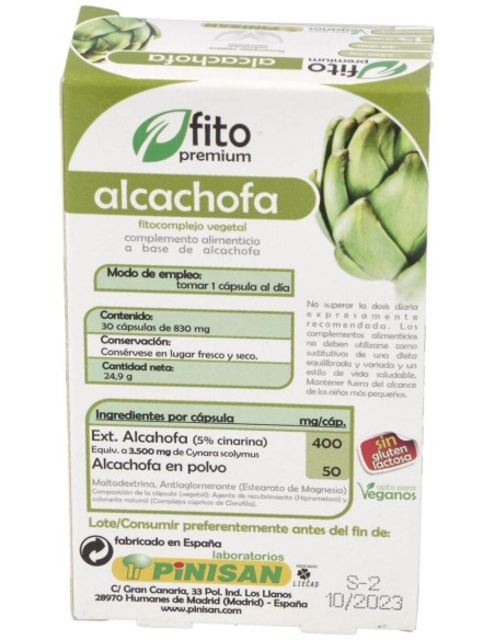 Fito Premium Alcachofa 30Cap. de Pinisan
