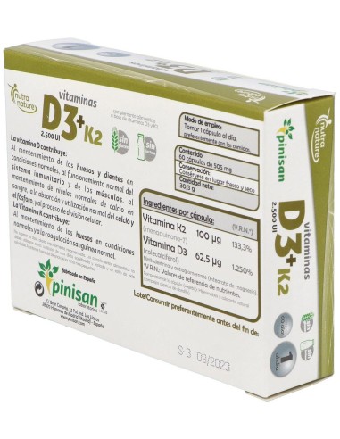 Vitamina D3+K2 60Cap. de Pinisan