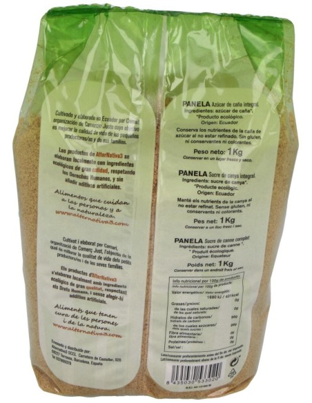 Azucar De Caña Panela Ecuador 1Kg. Eco de Alternativa 3