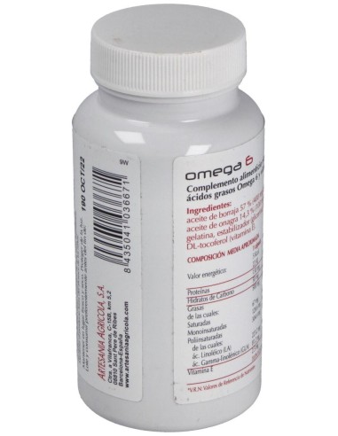Omega 6 Onagra+Borraja 100 Perlas de Artesania