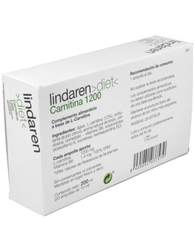 Lindaren Diet Carnitina 1200 20Amp. de Artesania
