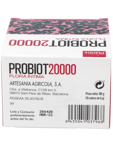 Probiot 20000 Fl. Intima 15X6G de Artesania