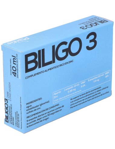 Biligo-3 Zn 20 Ampollas X 2 Ml de Artesania