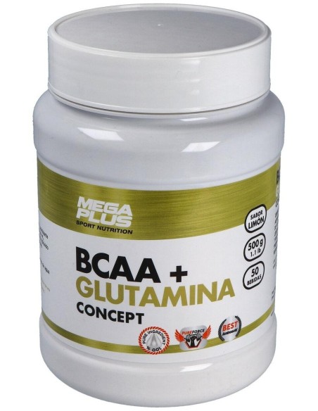 Bcaa+Glutamina Concept Limon 500Gr. de Mega Plus