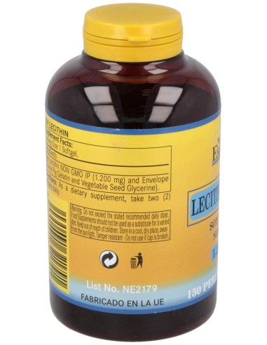 Lecitina De Soja 1200Mg. 150Perlas de Nature Essential