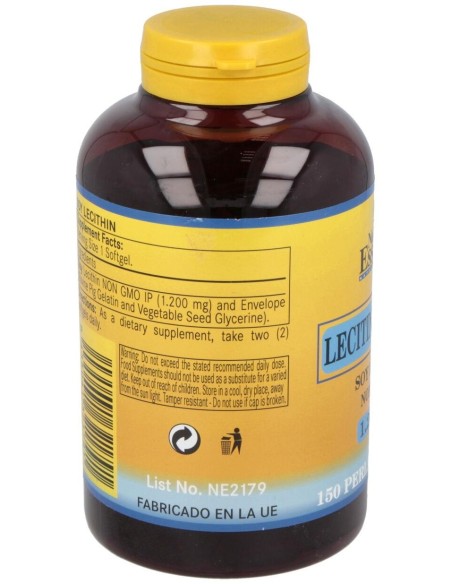Lecitina De Soja 1200Mg. 150Perlas de Nature Essential