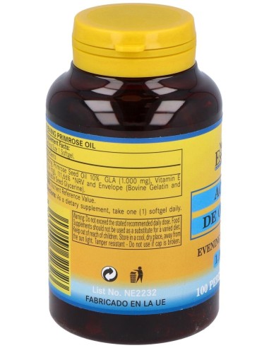 Aceite De Onagra 1000Mg. (10% Gla) 100Perlas de Nature Essential