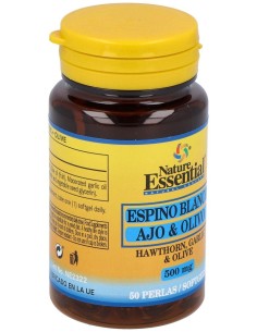 Espino Blanco + Ajo +Olivo 500Mg. 50Perlas de Nature Essential 2