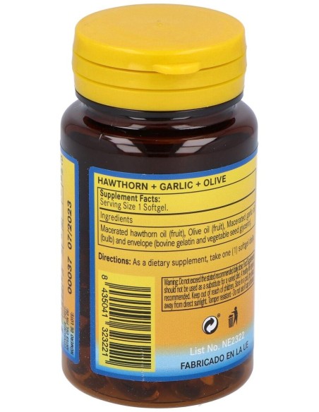 Espino Blanco + Ajo +Olivo 500Mg. 50Perlas de Nature Essential