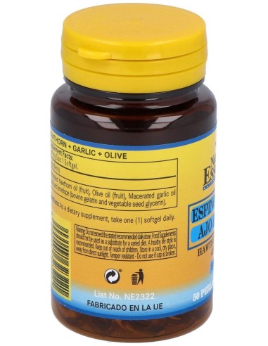 Espino Blanco + Ajo +Olivo 500Mg. 50Perlas de Nature Essential