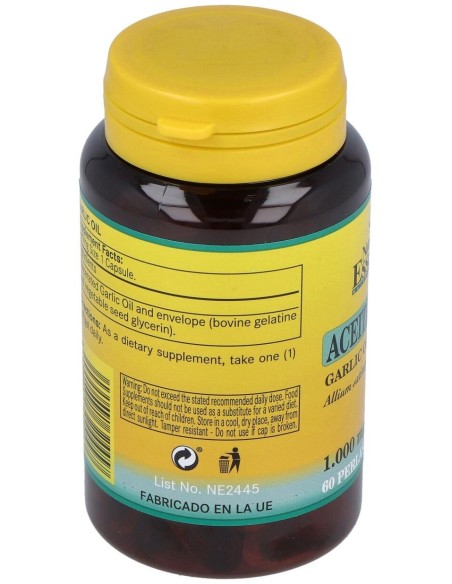 Garlic Oil (Ajo) 1000Mg. 60Perlas de Nature Essential