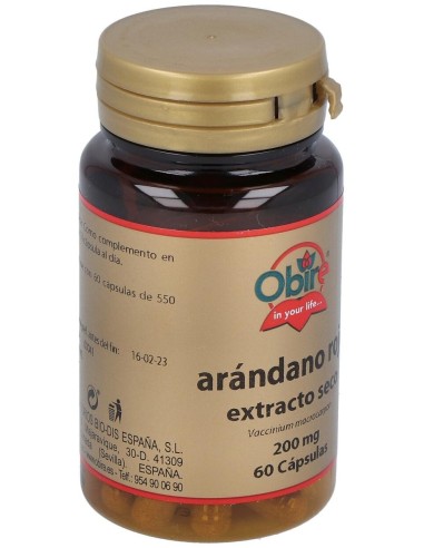 Arandano Rojo 5000Mg. (Ext. Seco 200Mg.) 60Cap. de Obire