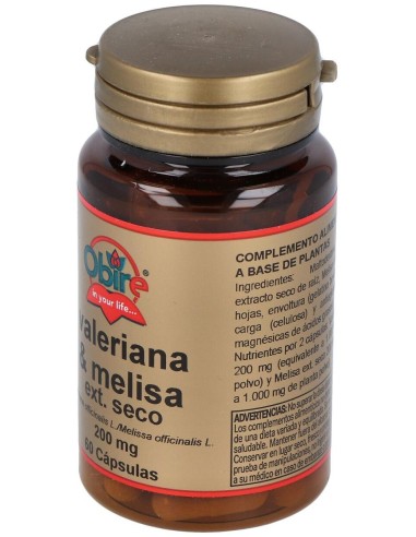 Valeriana + Melisa 200Mg (Ext. Seco) 60Cap. de Obire