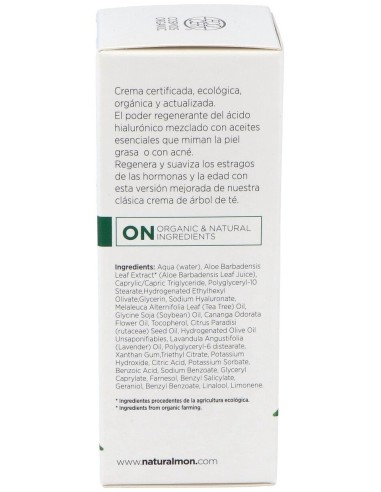 Crema Facial Arbol Del Te Y Ac. Hialur. 50Ml. Bio de Mondeconatur