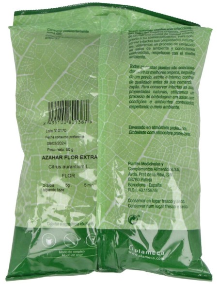 Azahar Flor Extra Bolsa 50Gr. de Plameca