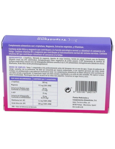 Triptofano Forte 30Comp. de Plameca