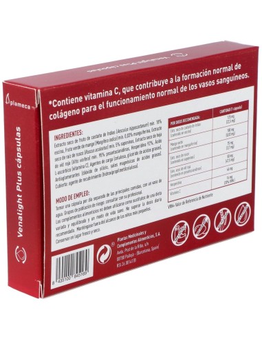 Venalight Plus Cápsulas  30 Cápsulas Vegetales de Plameca