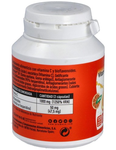 Vitamina C Pura 1000 Mg 120 Cápsulas Vegetales de Plameca