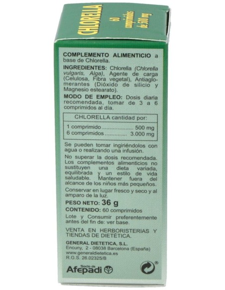 Chlorella 500Mg. 60Comp. de Integralia