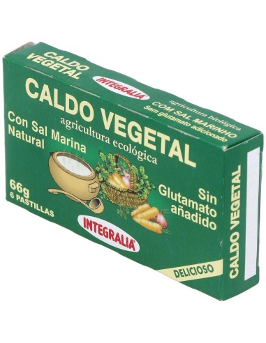 Caldo Vegetal Eco Con Sal Marina Natural 6Pastilla de Integralia