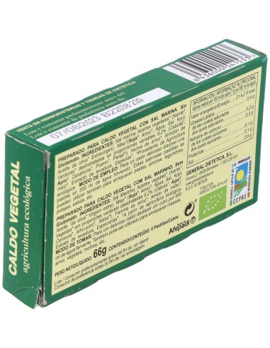 Caldo Vegetal Eco Con Sal Marina Natural 6Pastilla de Integralia